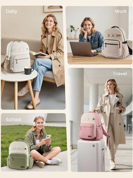 Stylish Laptop Backpack for Teens | Water Bottle Holder, 15 Pockets, Padded main image 6